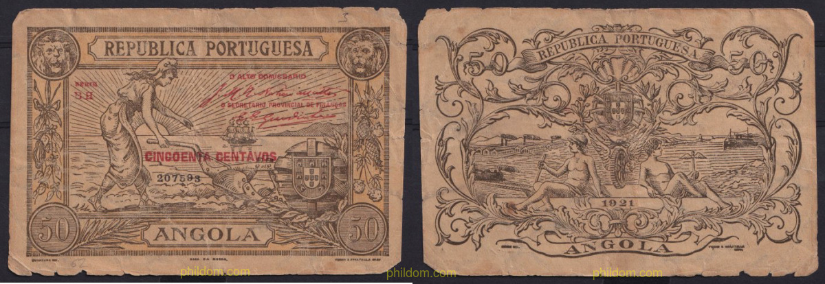 ANGOLA 50 CENTAVOS 1921