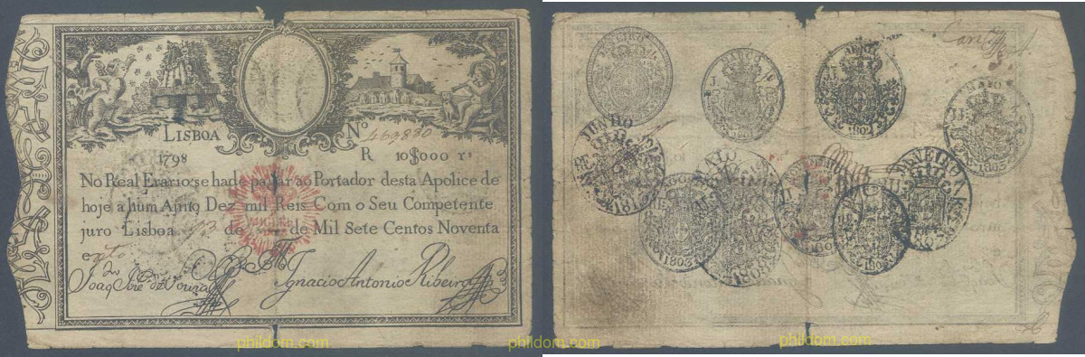 PORTUGAL 1798 (1828) 10$000 REIS