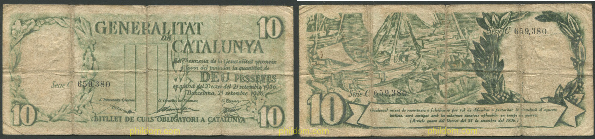GENERALITAT DE CATALUNYA 10 PESETAS 1936