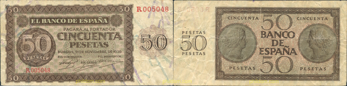 50 Pesetas Estado español 21 de noviembre 1936