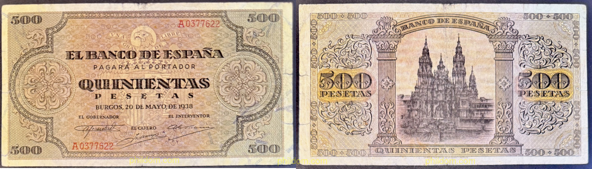500 Pesetas Burgos 20 de mayo 1938