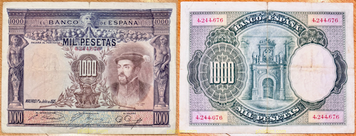 1000 PESETAS ALFONSO XIII – CARLOS I 1925