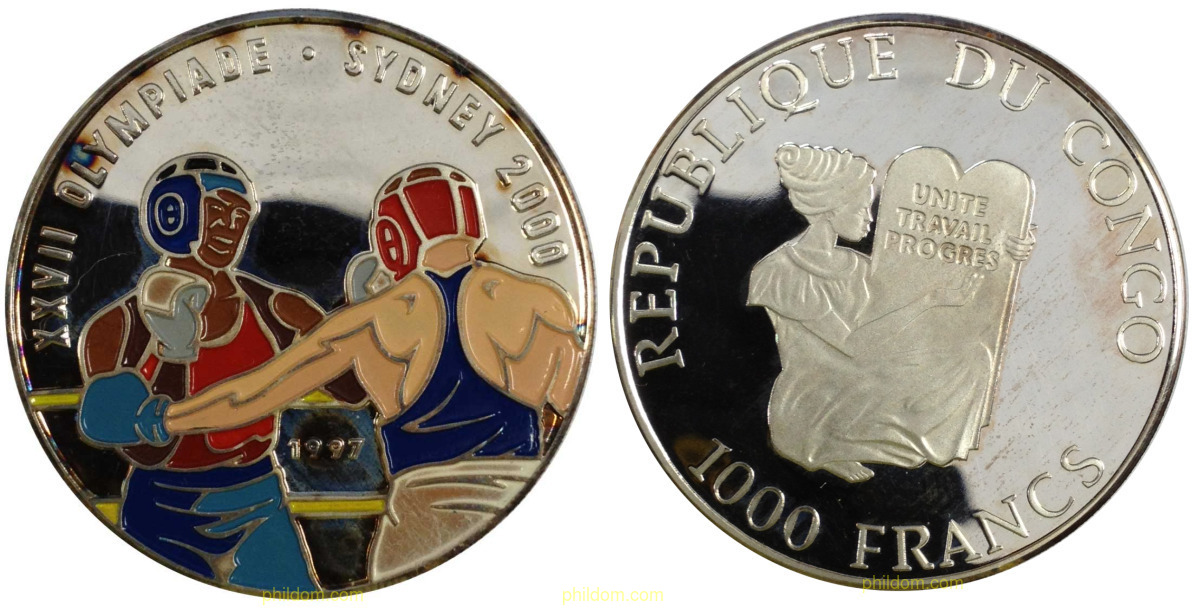 CONGO 1000 FRANCS 1997 OLYMPIC
