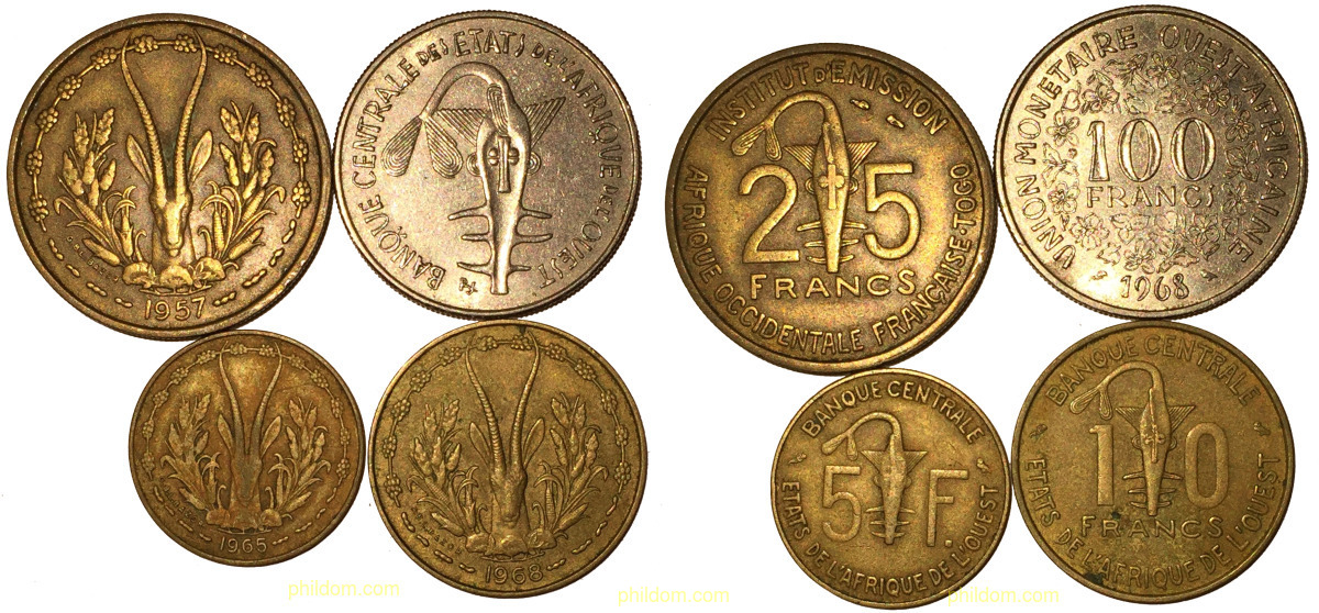 LOT WEST AFRICA AFRIQUE OUEST 4 COIN