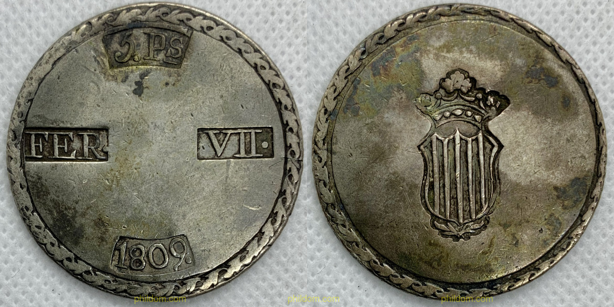 FERNANDO VII 1809 5 PESETAS