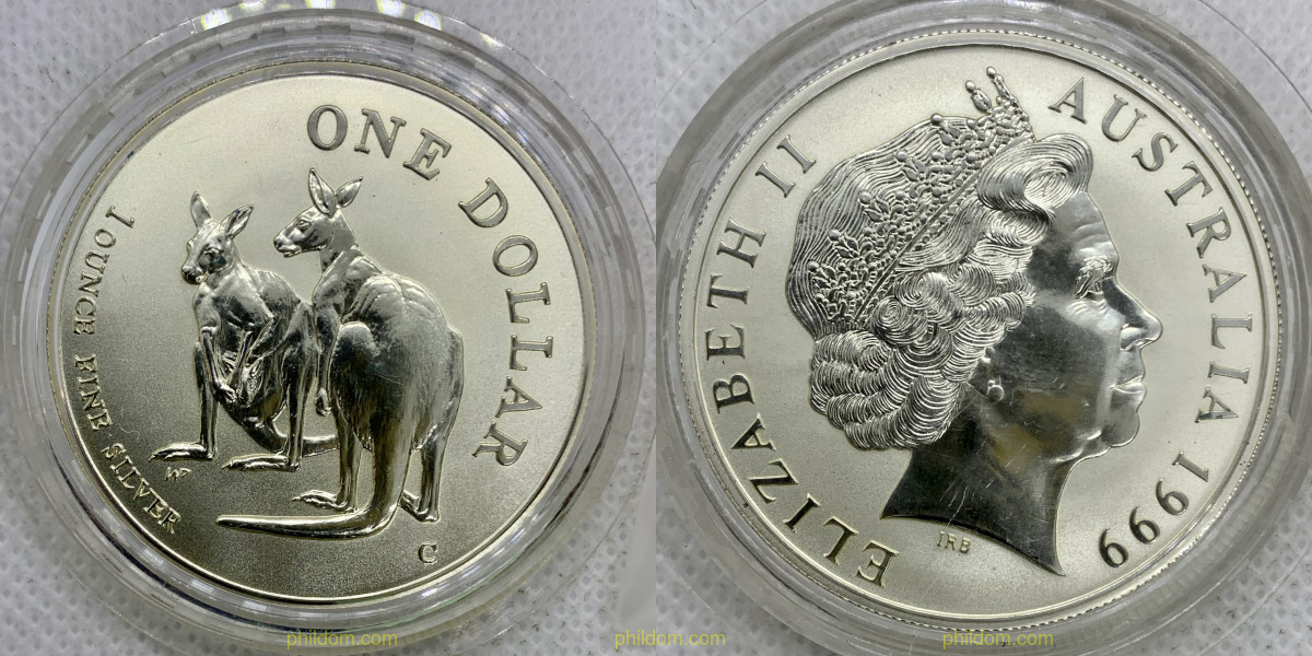 AUSTRALIA 1999 1 DOLLAR TWO KANGOROOS