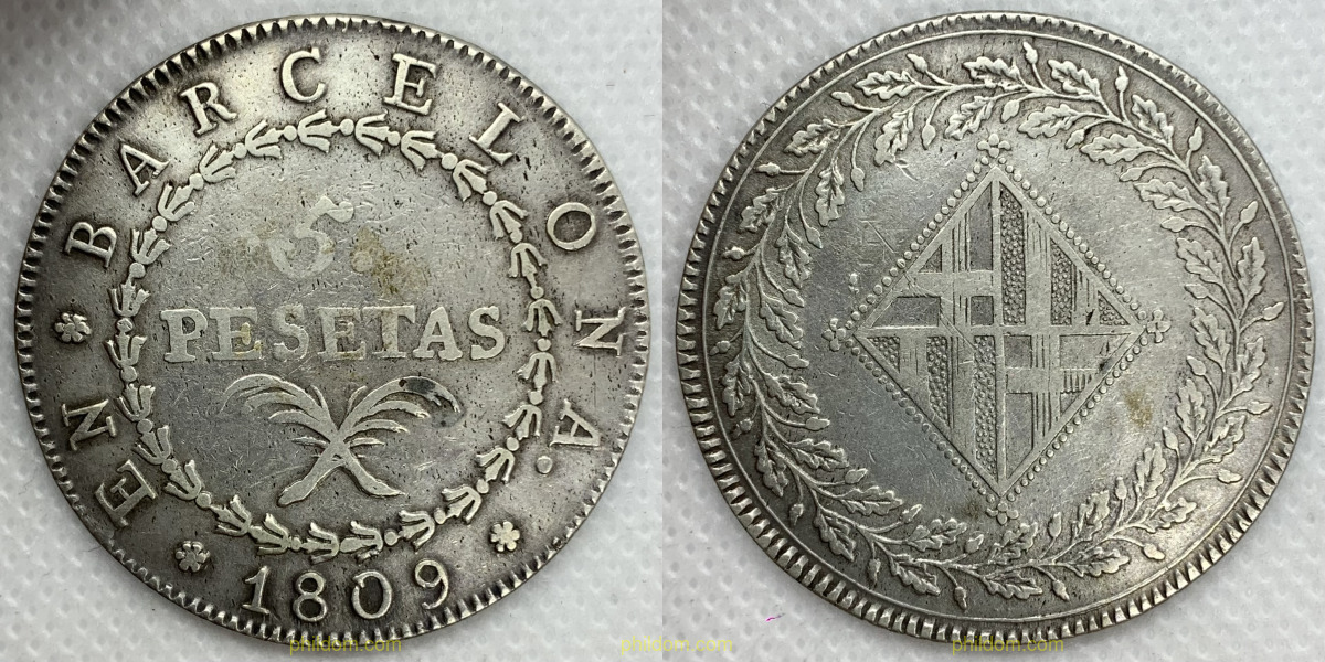 BARCELONA 5 PESETAS 1809