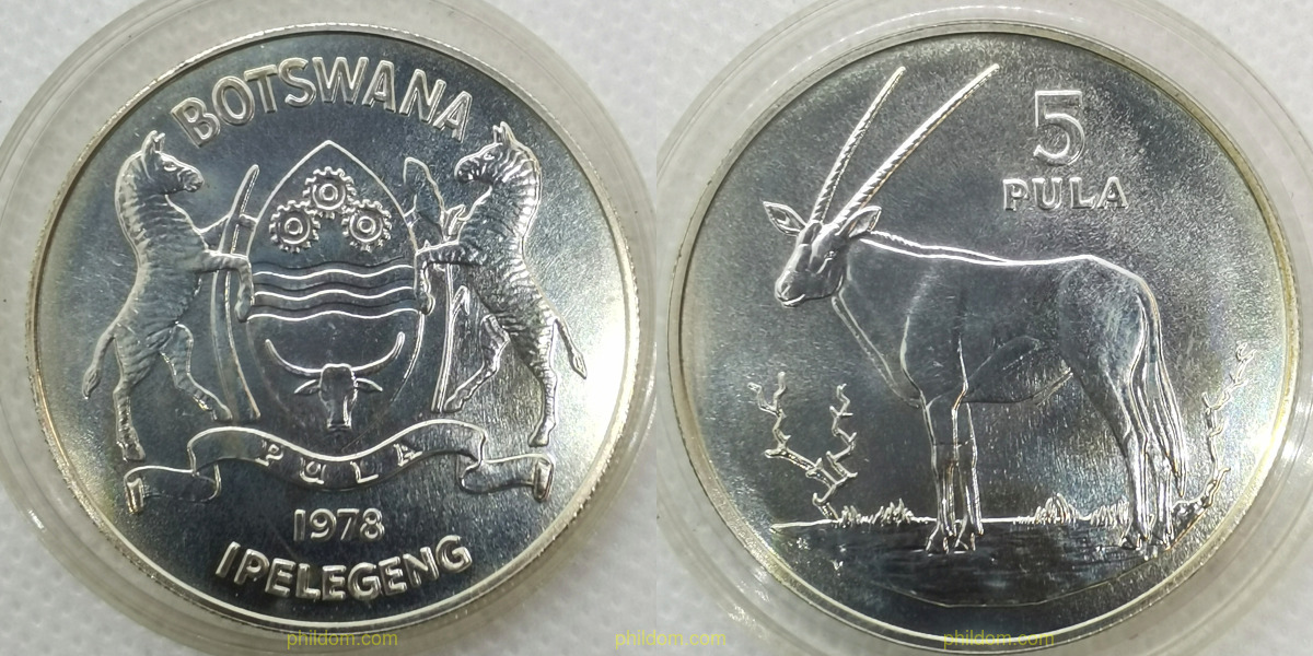 BOTSWANA 5 PULA 1978