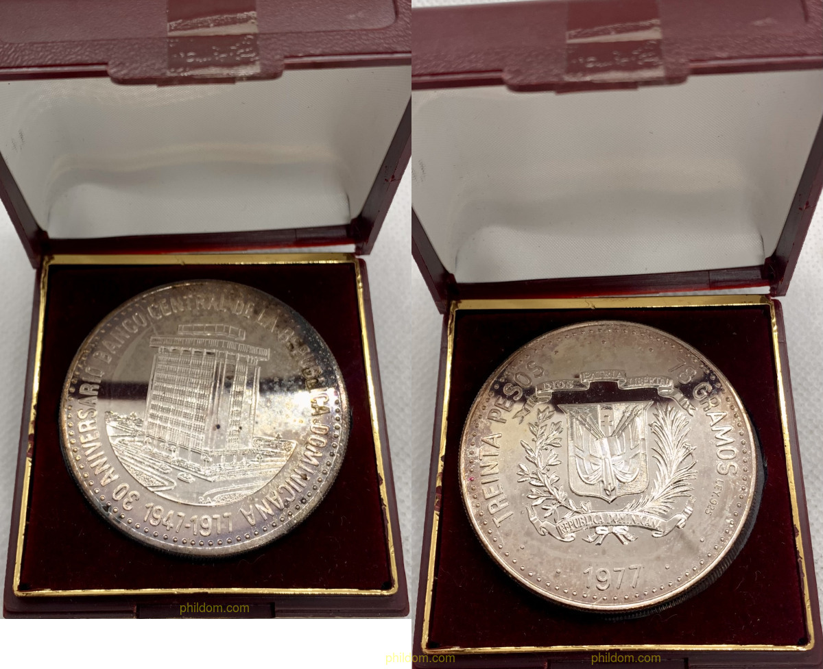 30 ANIV. BANCO CENTRAL 30 PESOS 1847-1977