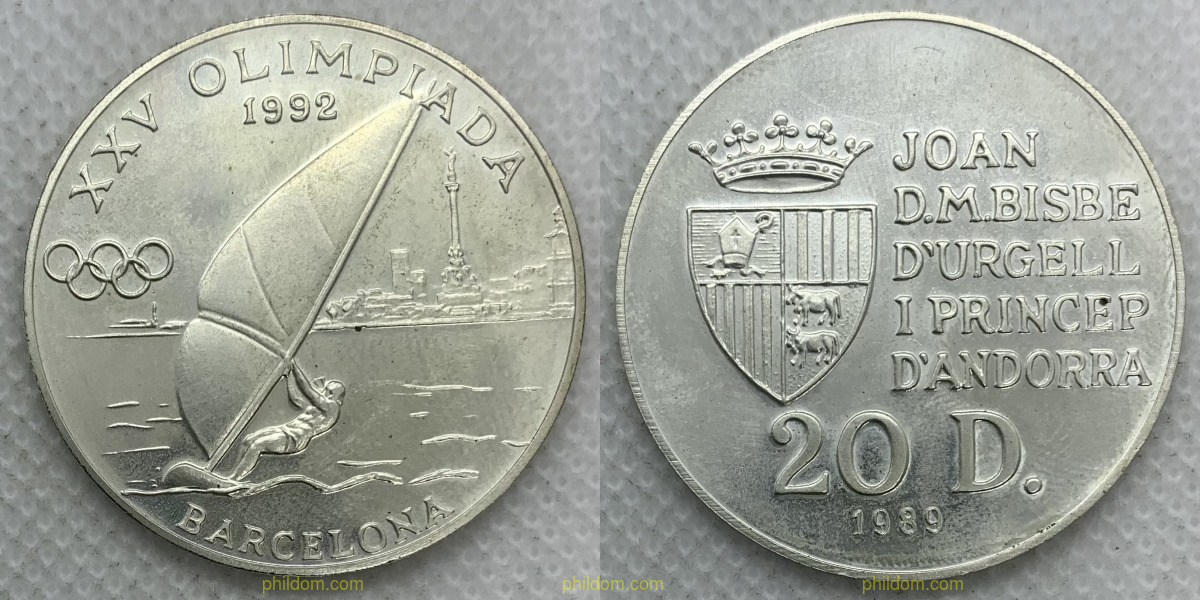 ANDORRA 20 DINERS 1989 BARCELONA 1992
