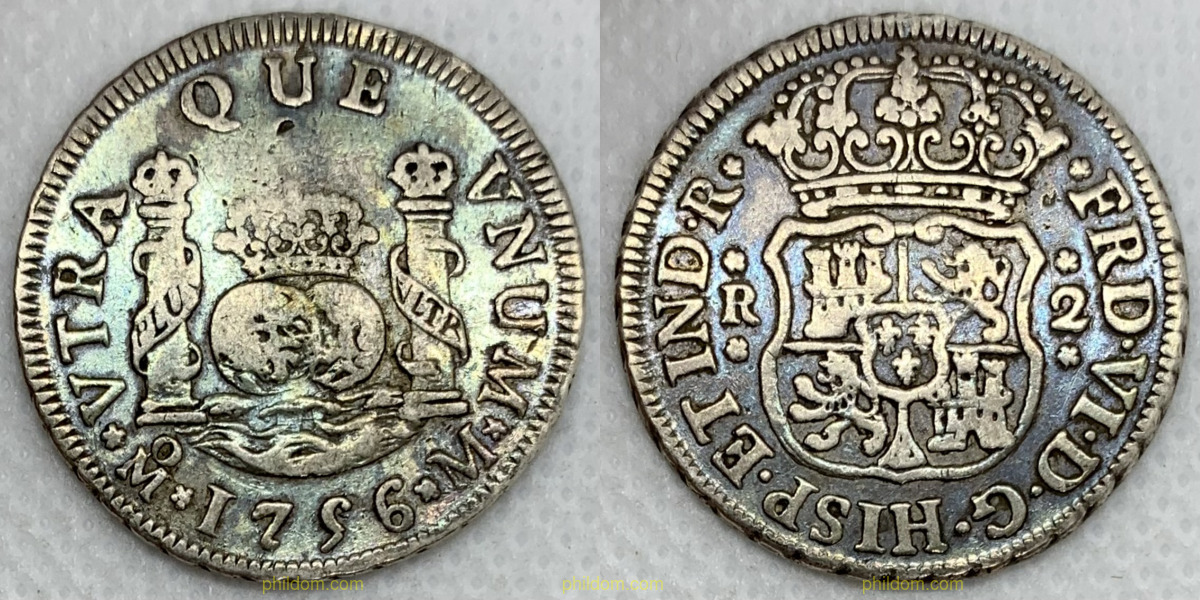 FERNANDO VI 2 REALES 1756 MÉJICO