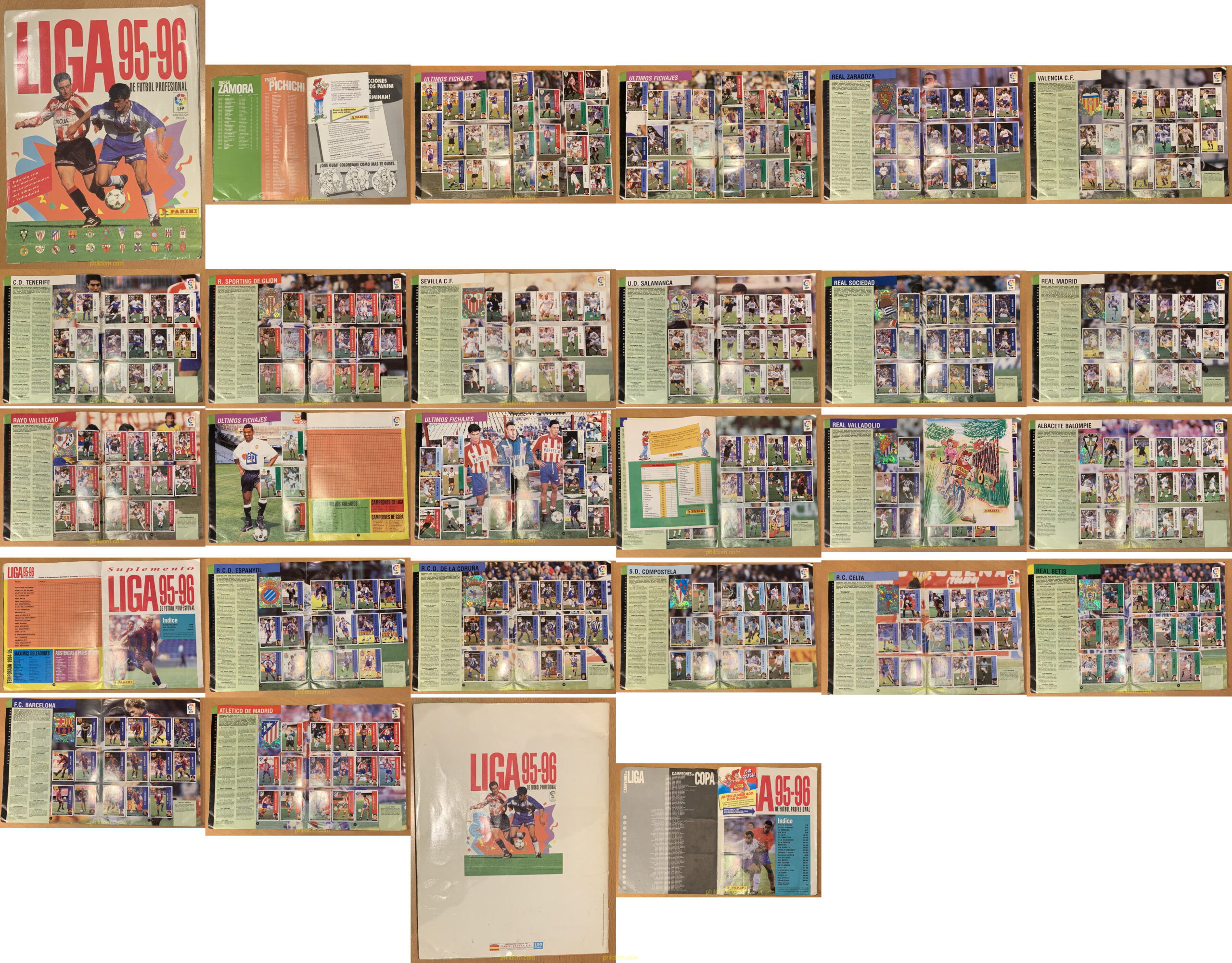 ALBUM PANINI CROMOS LIGA 95-96 EDICION ESPECIAL Y CON SUPLEMENTOS ANUNCIOS