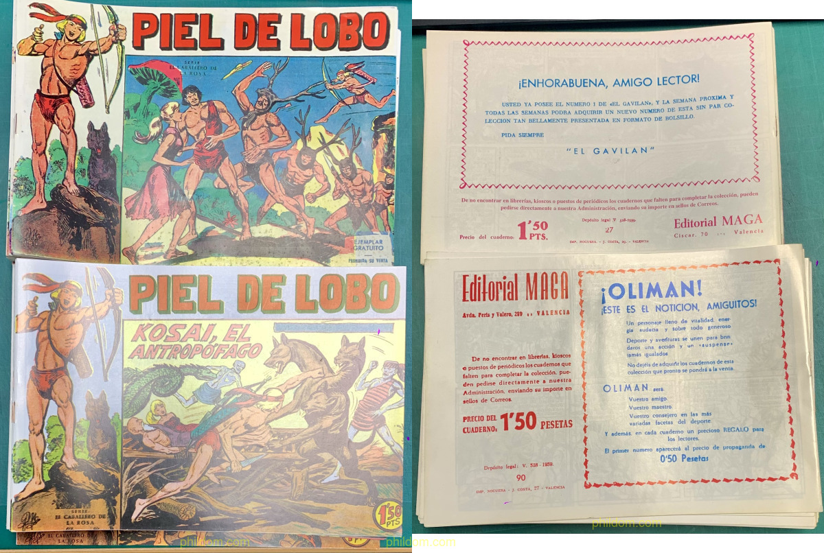 PIEL DE LOBO. Editorial MAGA. número 1 al 90
