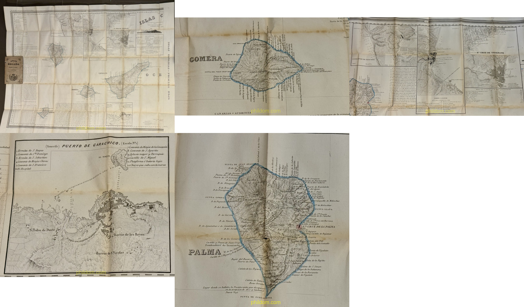MAPA POSESIONES DE ULTRAMAR ISLAS CANARIAS. POR FRANCISCO COELLO