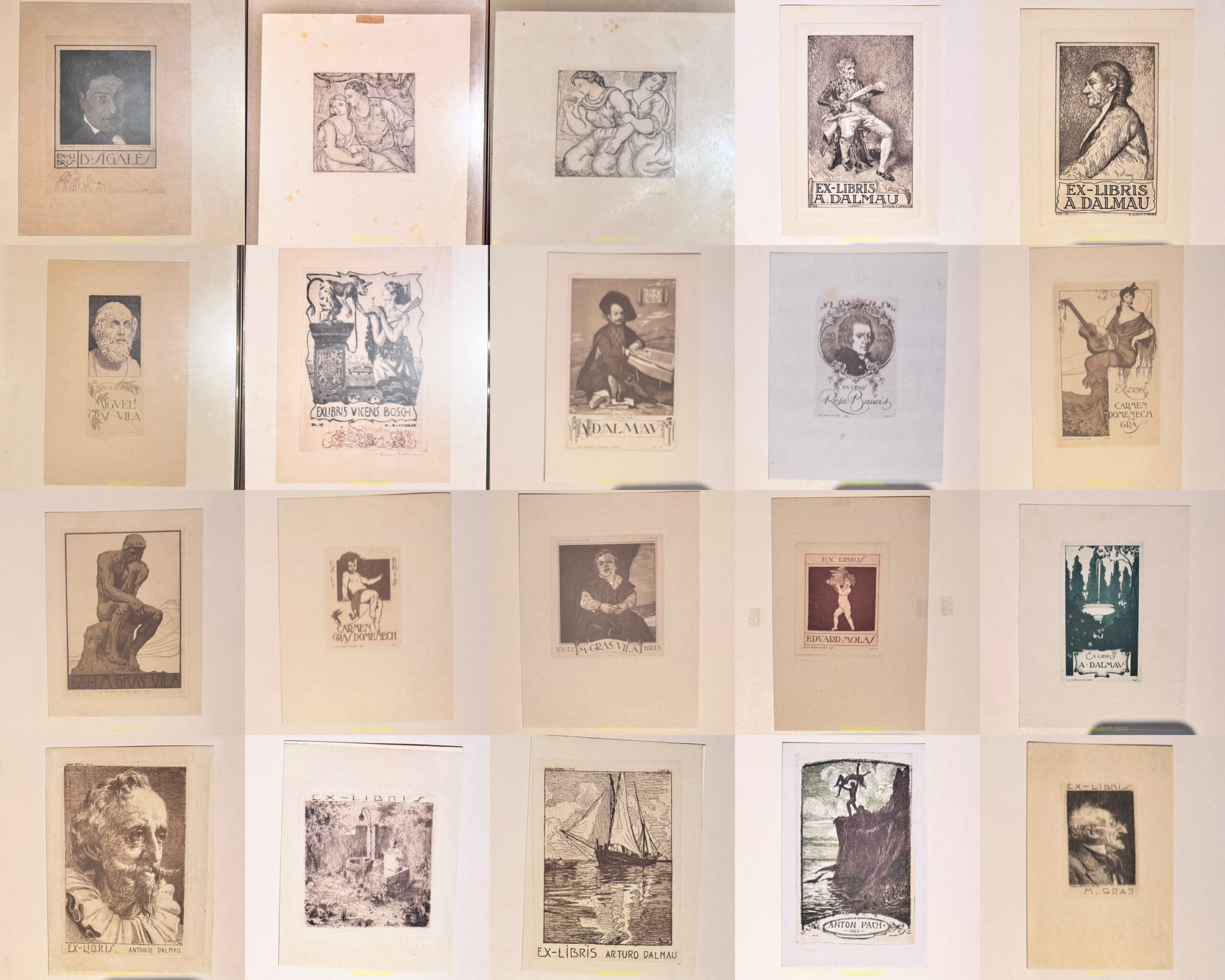 COLECCION DE 20 EX-LIBRIS ANTIGUOS